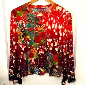 Johnny Was Adalena Kimono Sleeve Tee – Size Small